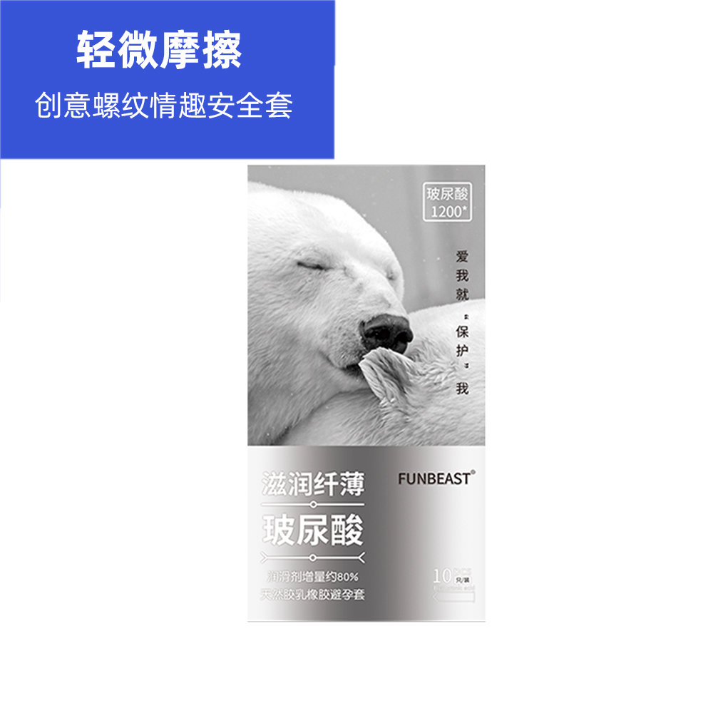 FUNbeast 螺纹避孕套超薄大量润滑剂情趣安全套成人用品
